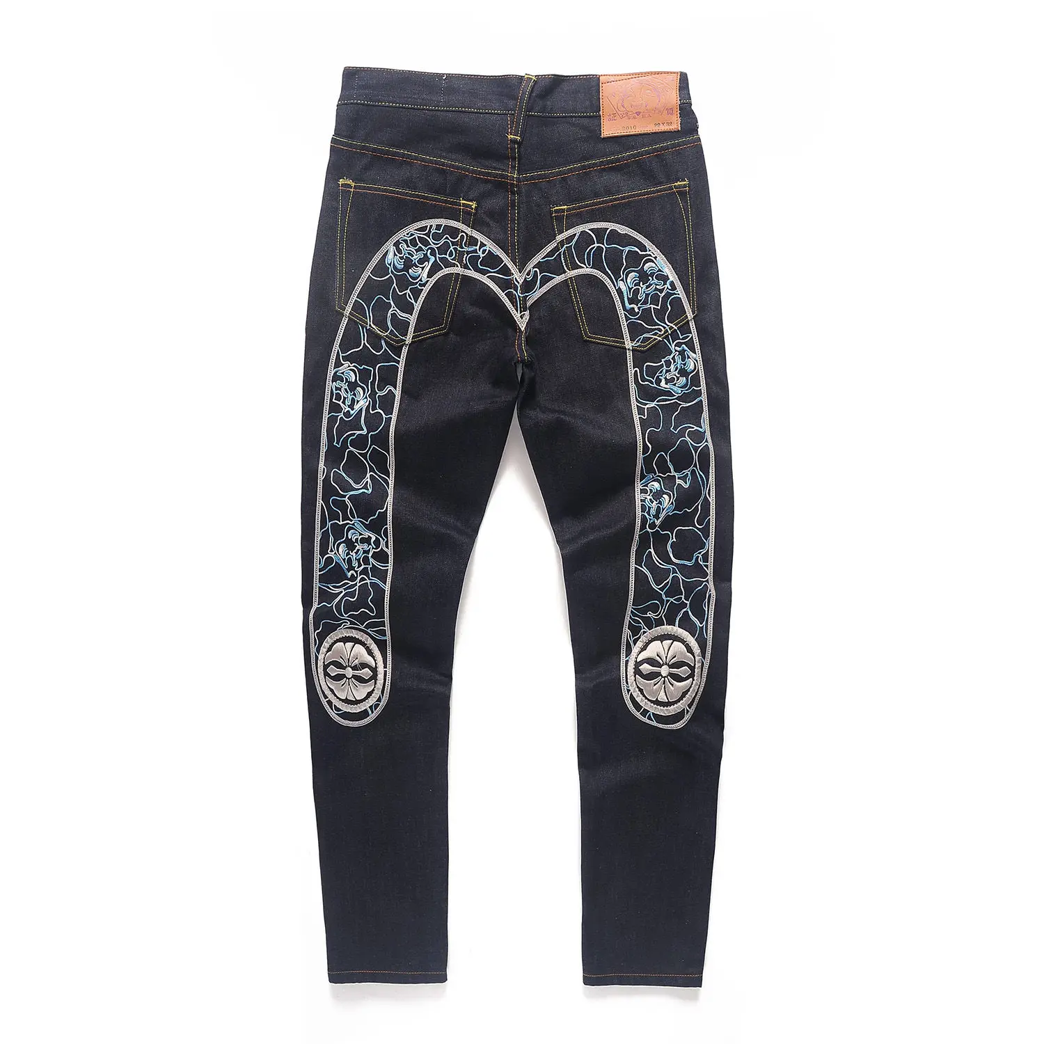 Новинка года; модные повседневные мужские Джинсы Evisu наивысшего качества в стиле хип-хоп с вышивкой; Аутентичные Мужские дышащие прямые брюки
