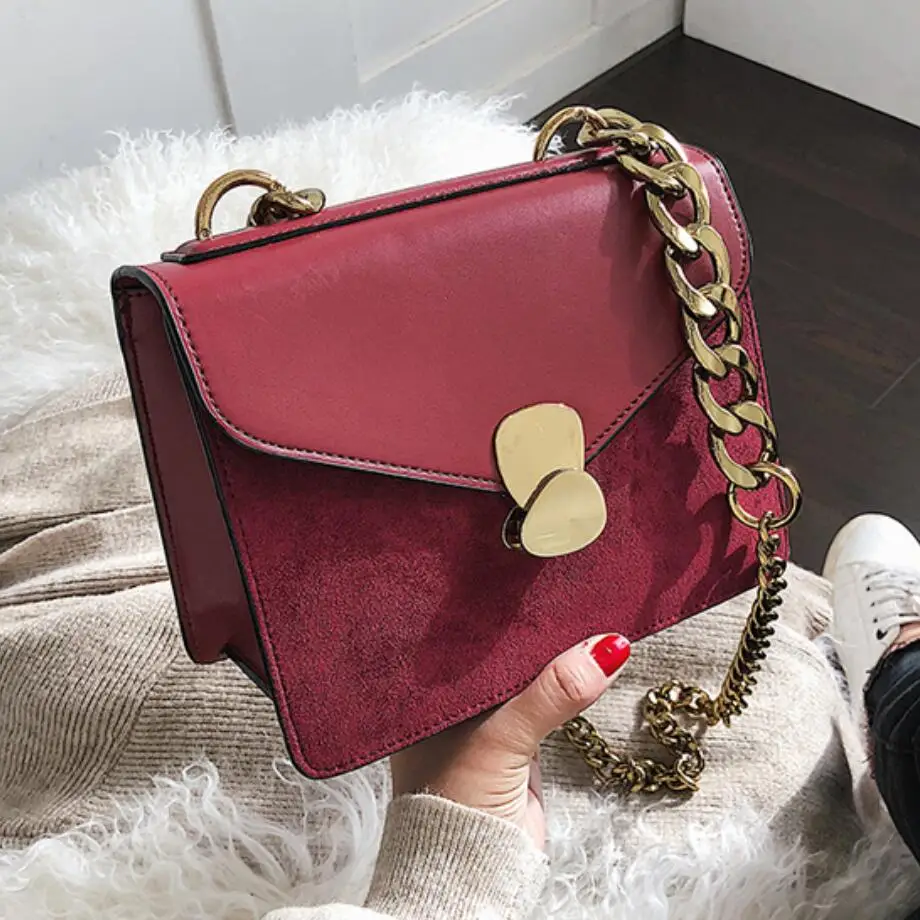 

Luxury Handbag Retro Fashion Lady Square Bag 2019 New Quality PU Leather Women's Designer Handbag Chain Shoulder Messenger Bags