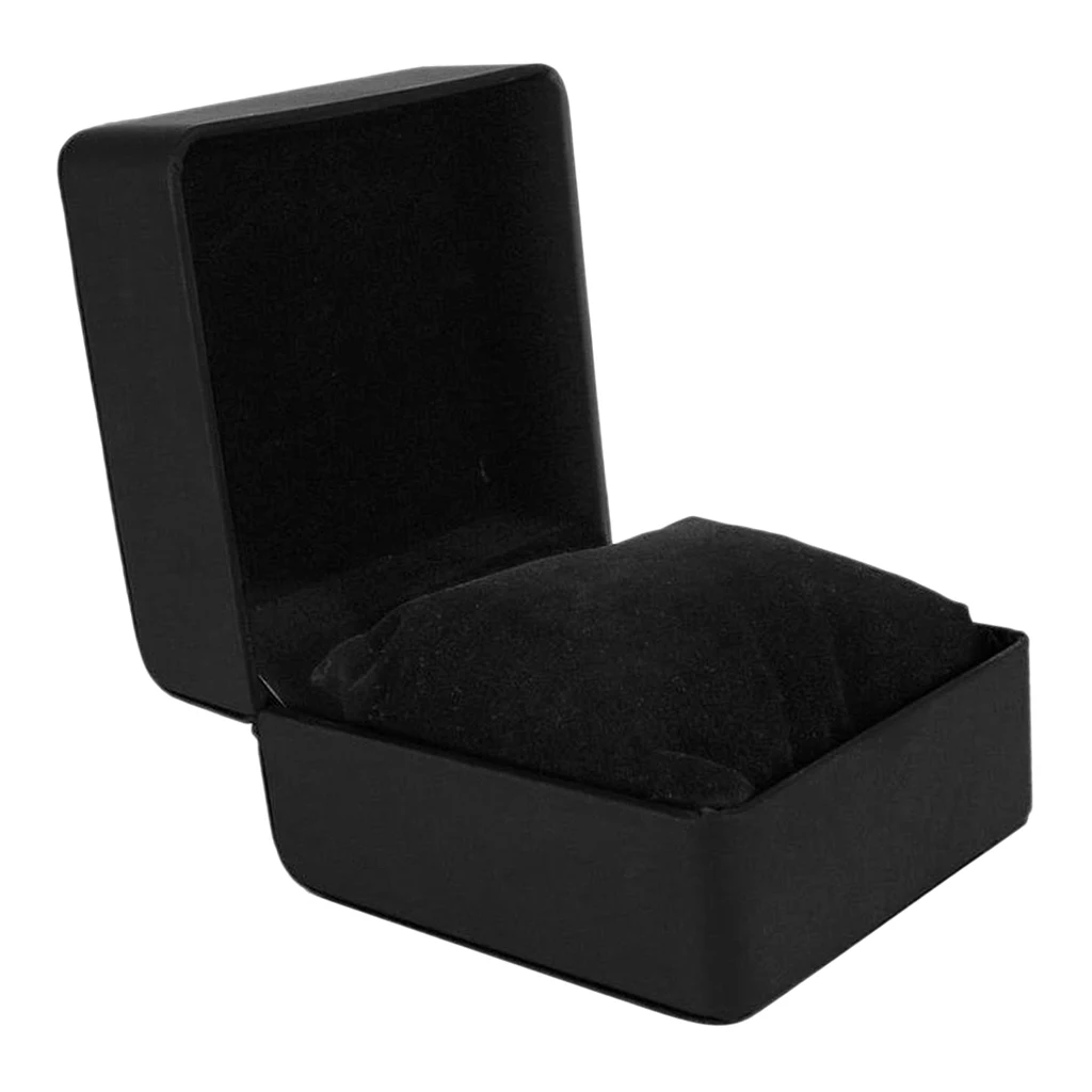 

Квадратная черная коробка из искусственной кожи для хранения наручных часов 10x10x7 см