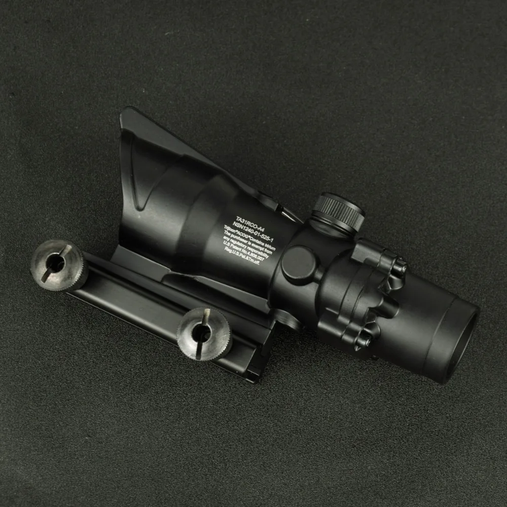 Тактический ACOG 1X32 Красный точка зрения настоящая красная зеленая ткань оптический прицел Прицелы для охотничьих ружей с 20 мм рельс для страйкбола пистолет