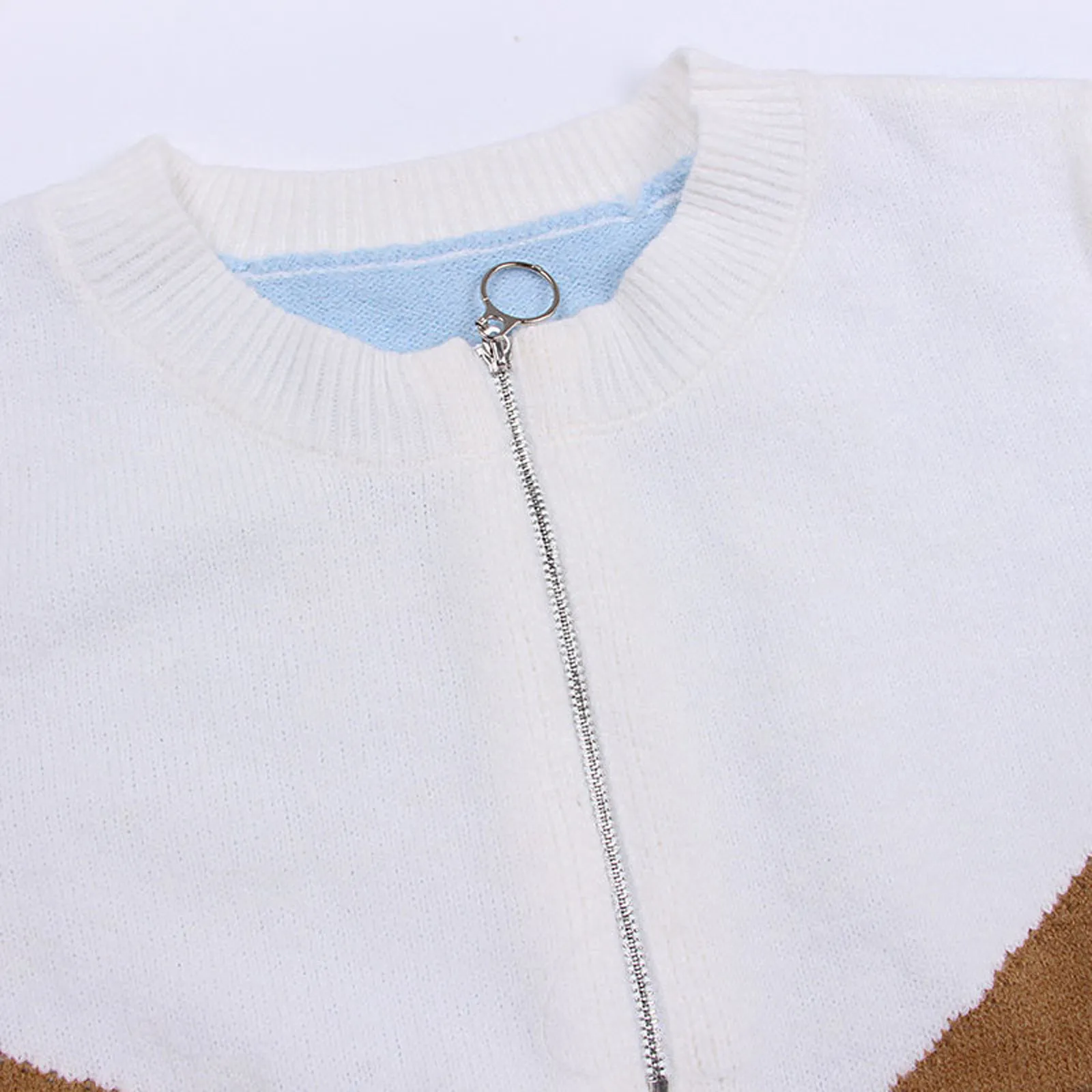 Свитер женский оверсайз с длинным рукавом на молнии | Женская одежда