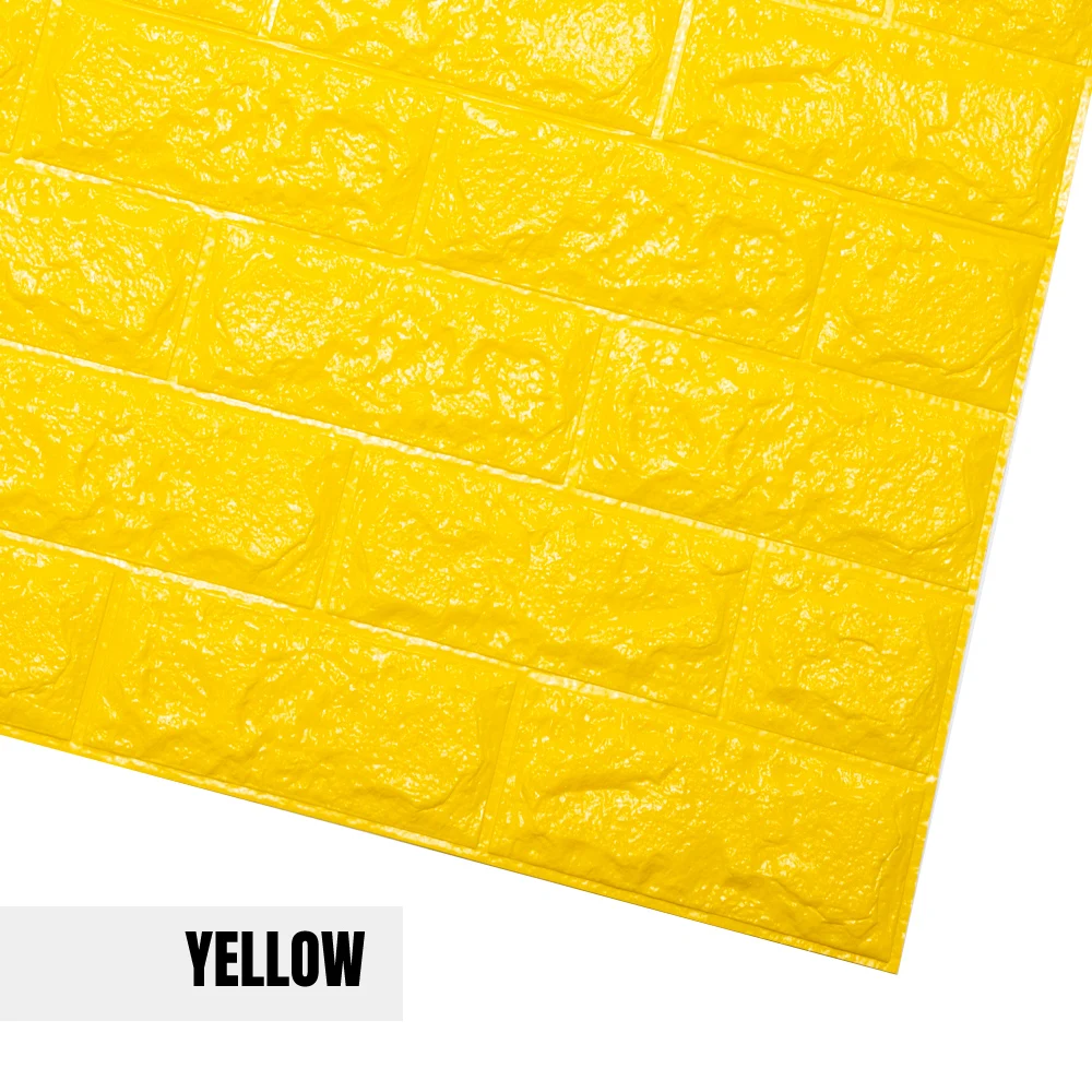 Yellow 3D наклейки на кирпичную стену для гостиной, водостойкая пена, для спальни, DIY, самоклеющиеся обои, художественные настенные наклейки для дома - Цвет: Yellow