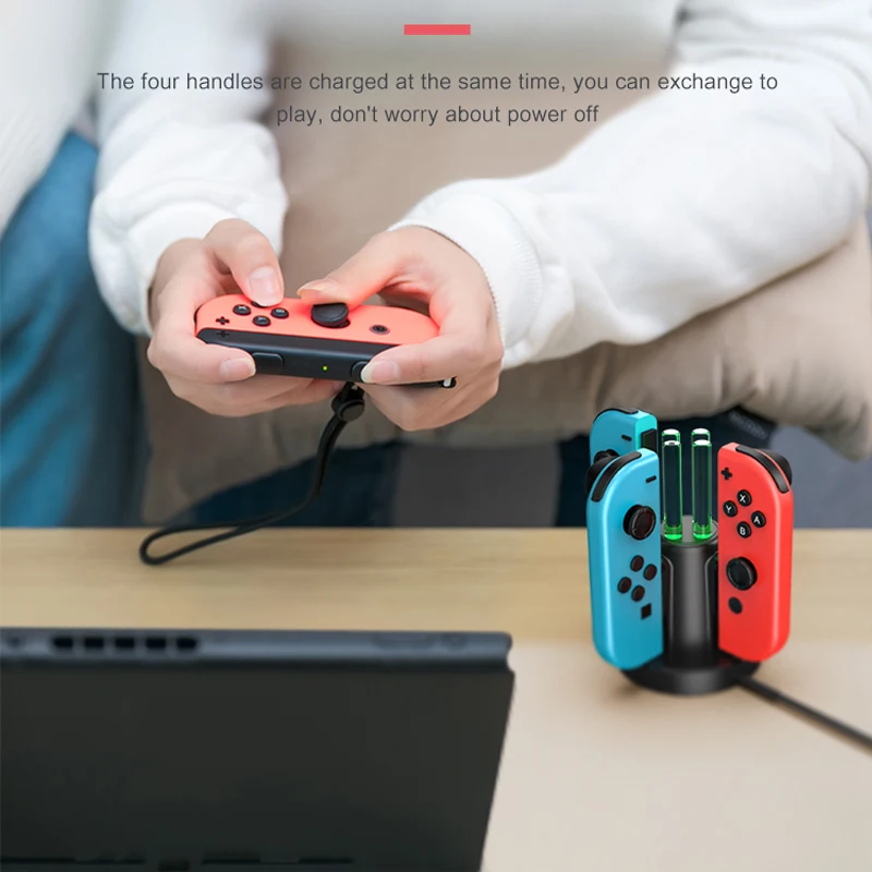 Зарядная док станция 4 в 1 для Nintendo Switch Joy Con контроллер Nitendo Nintendoswitch NS аксессуары
