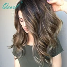 Парик Омбре на сетке спереди, медовая блондинка, хайлайтер, цветные волнистые человеческие волосы, парик, Короткие парики боб, 13x 6, парики на сетке спереди, волосы без повреждений 150%