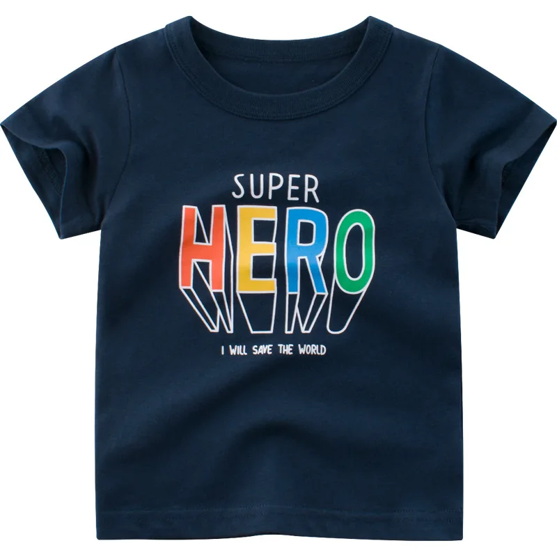

2 3 4 5 6 7 8 Years Toddler Boys T-shirts Casual Letter Print Short Sleeve Tops for Boy Kids Clothing 2020 Summer Child Tshirts