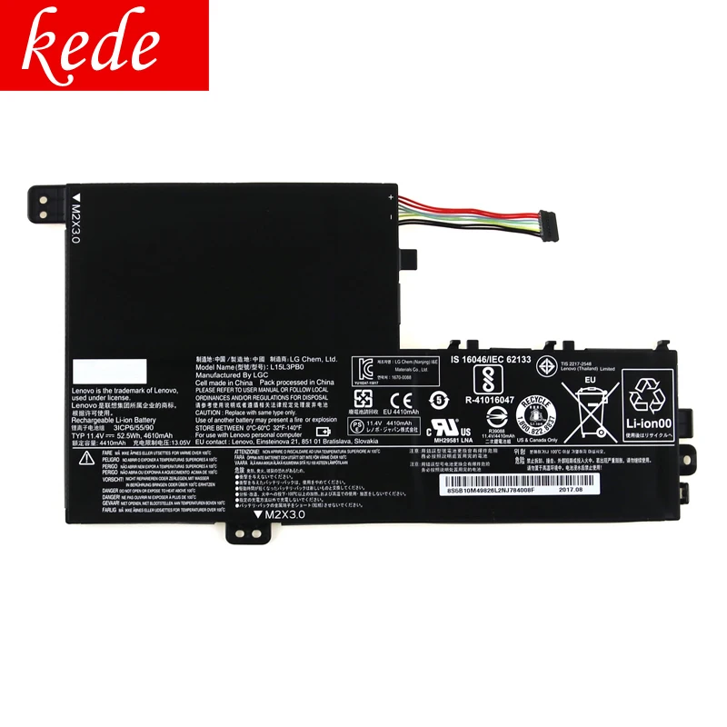Оригинальный аккумулятор kede L15L3PB0 для ноутбука Flex 3 1470 1570 4 Yoga 500 15 ISK Edge 2