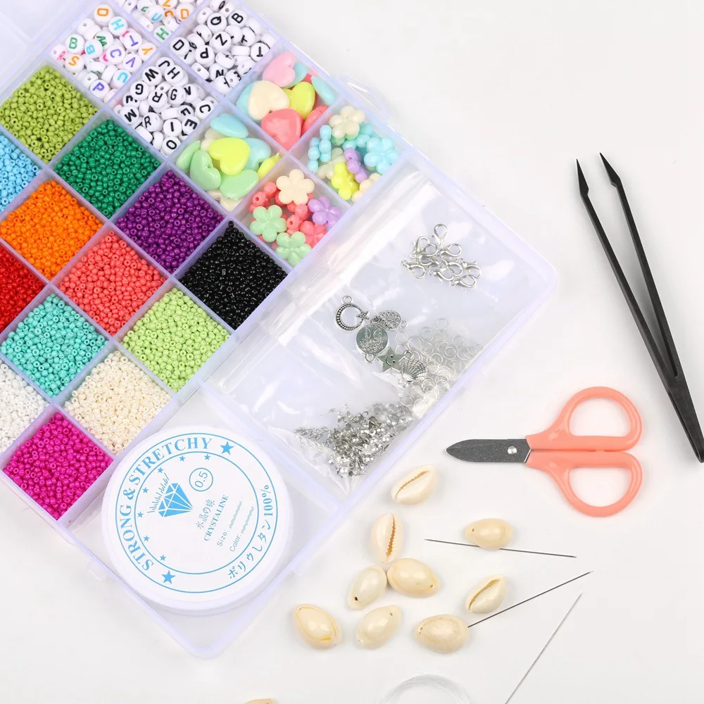 Стеклянные бусины 2 мм для изготовления ювелирных изделий набор небольших бусин