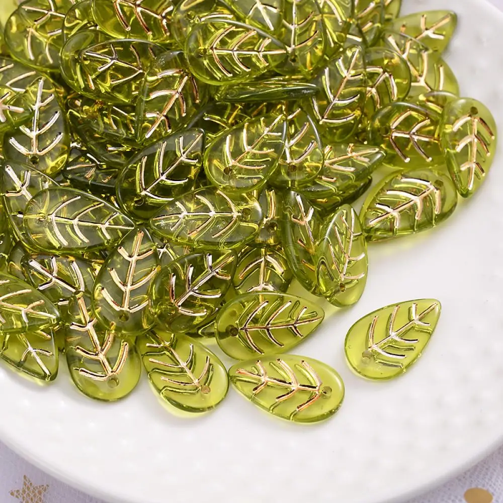 

30Pcs Transparent Leaf Shape Acrylic Beads 10x18mm Loose Spacer Beads Charm For Making Jewelry DIY Bracelet Necklace Accessories