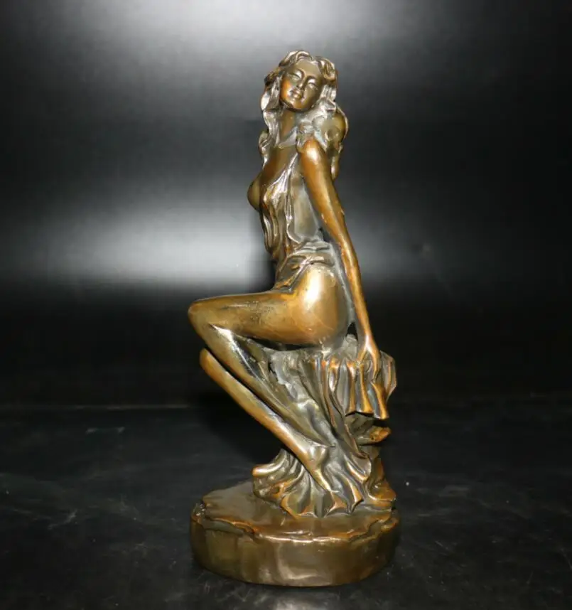 

China archaize brass Naked girl crafts statue