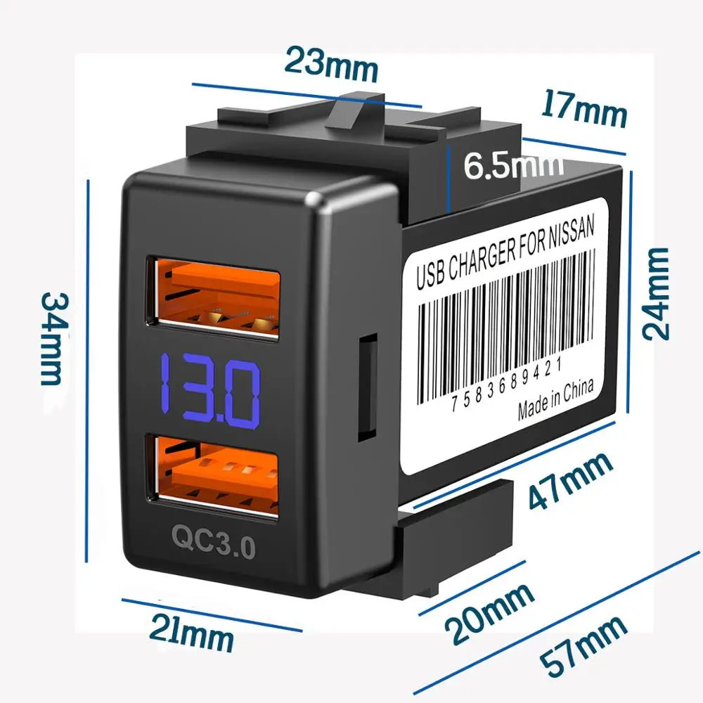 Автомобильное зарядное устройство CHELINK 12 В Quick USB 3 0 А Charge для мобильного телефона