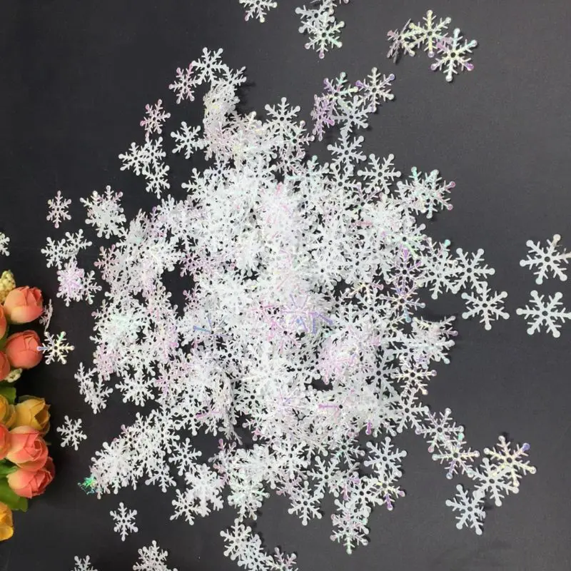 1 упаковка Рождественские Зимние металлические конфетти в форме снежинок