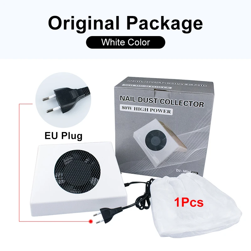 

80W Nail Vacuum Cleaner Strong Suction Fan No Dust Leakage For Nail Art Salon Personal Use 1 Free Dust Bag Nail Art Equipment