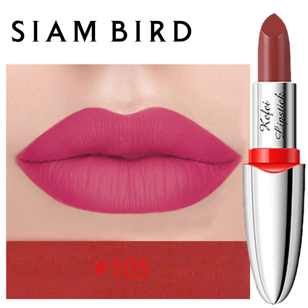 Матовая помада Siambird, стойкая для макияжа, красная Рубиновая Роза, губная помада, водостойкая, пигмент, корейская косметика, блеск для губ - Цвет: 105