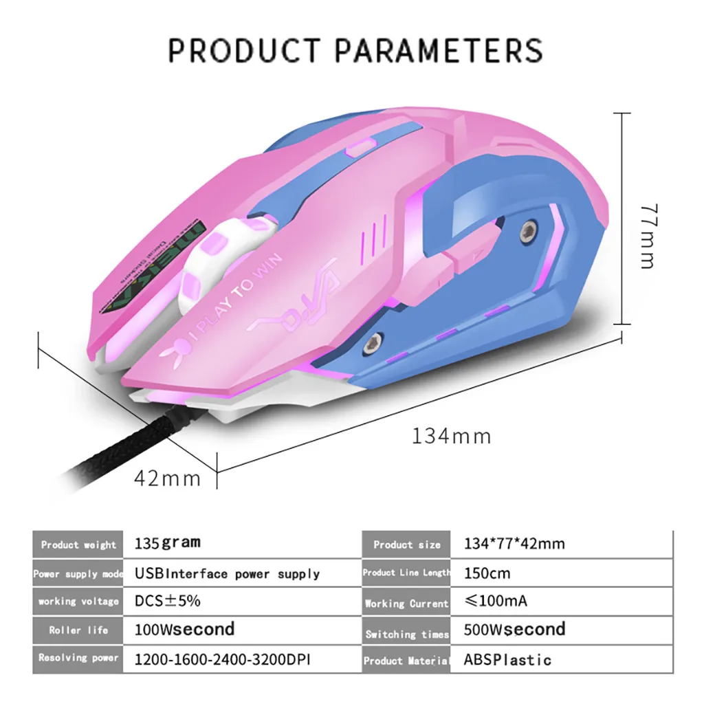 Игровая мышь Raton Ordenador с подсветкой, проводная мышь dpi, USB эргономичная геймерская мышь, профессиональные Мыши для ПК, компьютерная мышь, 19Sep