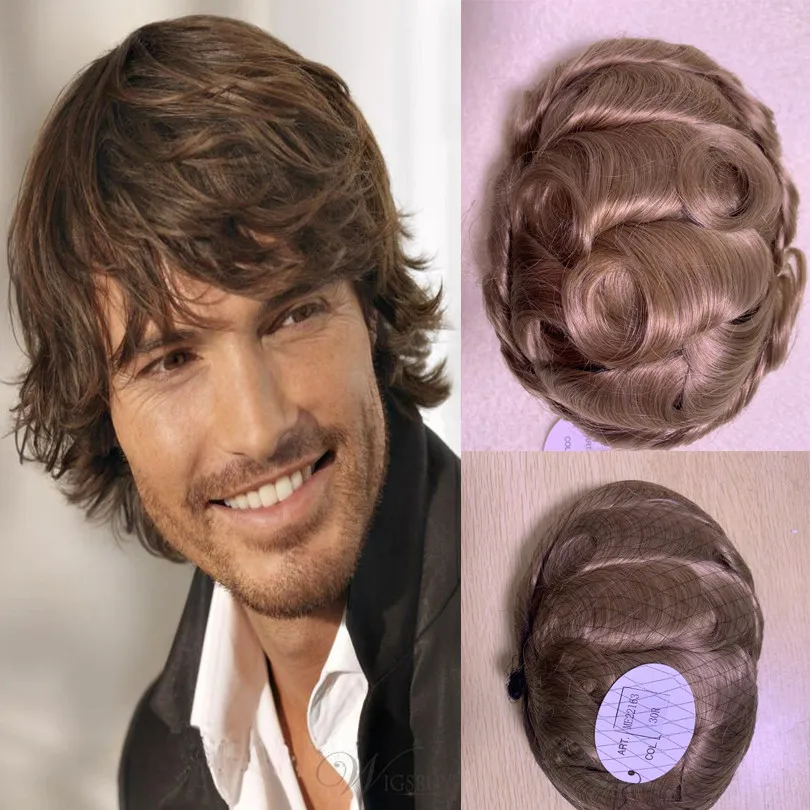 BYMC шоколадные натуральные волосы Topper настоящие человеческие парики Remy мужской