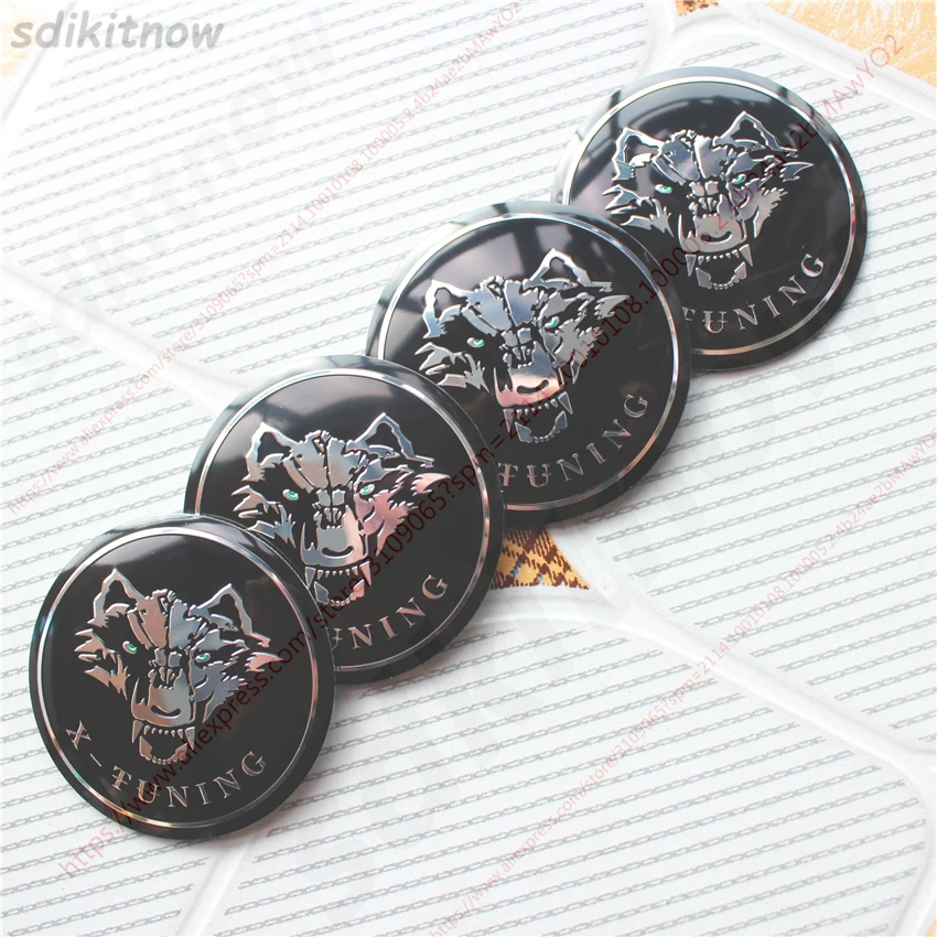 

56mm 4pcs Evil Wolf Green Eyes Creative Car Wheel Hub Caps Cover Rim Sticker Aluminum Reflective Emblem Badge Styling Decoration