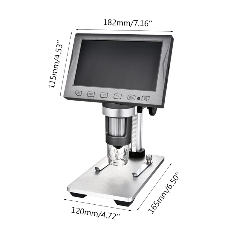 

4.5" LCD Digital Microscope 500X Magnification, 1080P Video Microscope with Metal Stand, WIFI & HDMI-Compatible, Focusing, 37ME