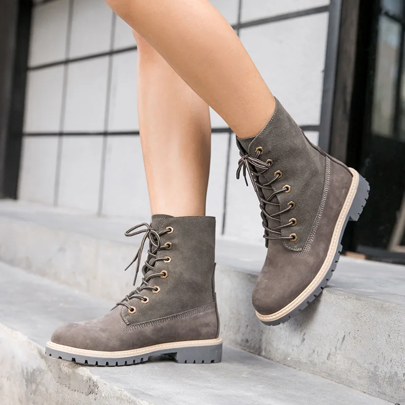 Ботильоны BeauToday женские дезертированные Лоскутные ботинки из воловьей замши на