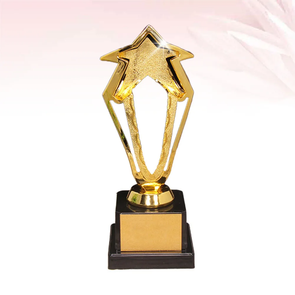 

Golden 27.5cm Hollow out Star Design Award Trophy Reward Prizes Decor Competition Gift Awards Trophy with Base for Cerem