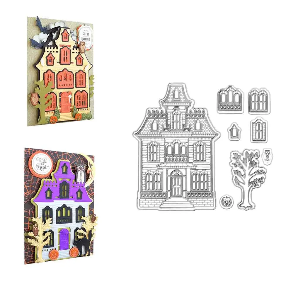 

Arrival New Craft Embossing Template Haunted House Pumpkin Metal Cutting Dies Diy Greeting Card Scrapbook Diary Gift Decoration