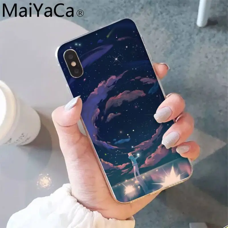 

MaiYaCa starry night sky Soft Rubber Phone Cover for iPhone 12 8 7 6 6S Plus X XS MAX 5 5S SE XR 12 11 pro promax