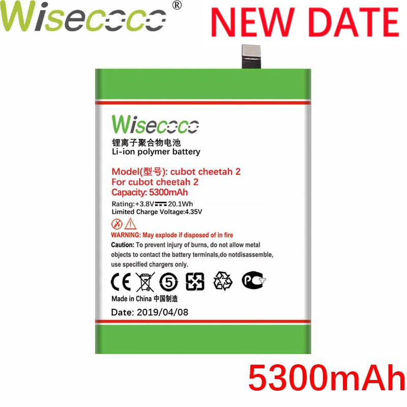 Wisecoco 5300 мАч аккумулятор для Cubot Cheetah 2 Аккумулятор для Cubot Cheetah 2 Высококачественный аккумулятор для телефона+ номер отслеживания