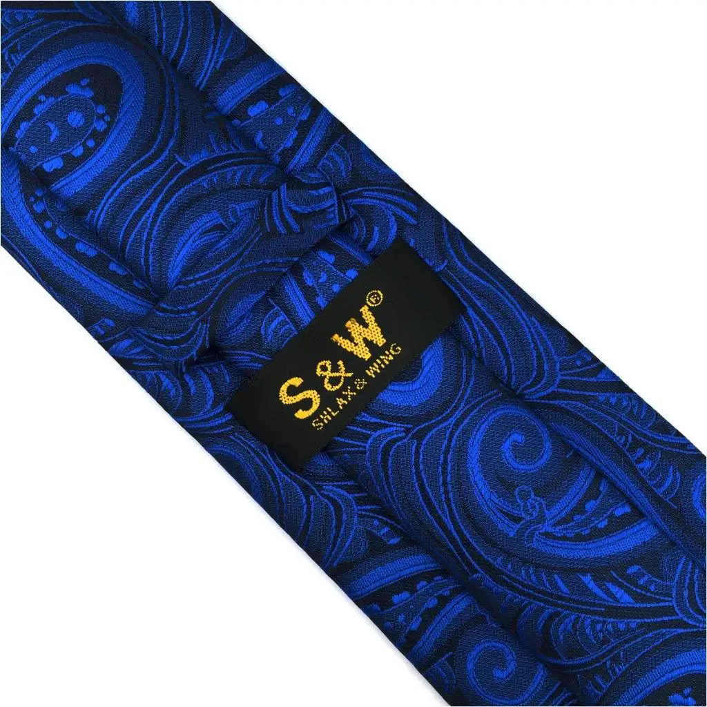 Синий Пейсли мужской галстук комплект шелковое модное дизайнерское платье