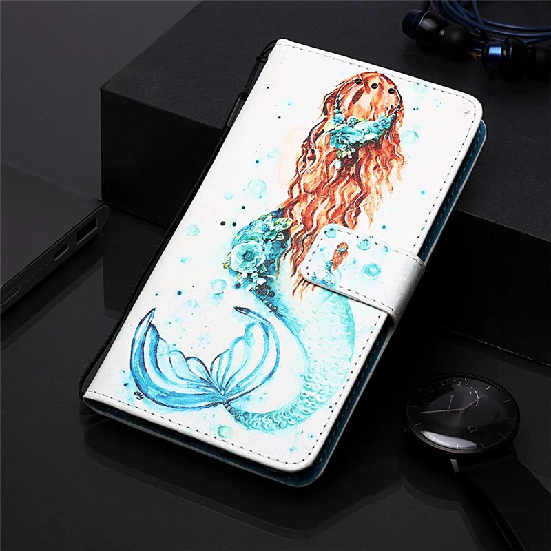 Кожаный флип-чехол для samsung Galaxy A10 A20 A30 A40 A50 A70 A80 A20e A10s A30s A50s A20s чехол для телефона чехол-бумажник с рисунком и крышка