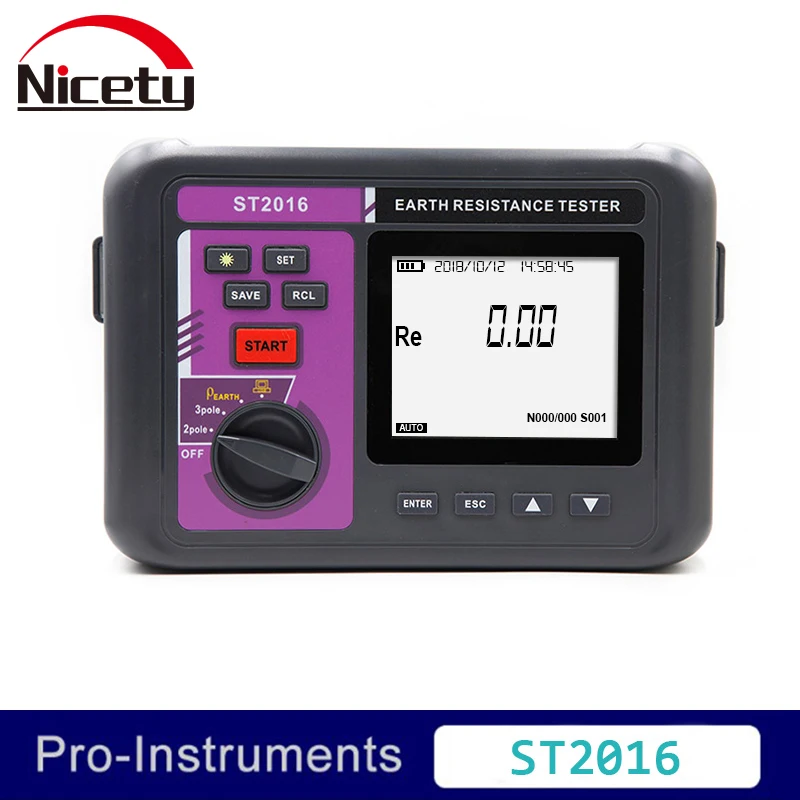 Nicety ST2016 цифровой измеритель сопротивления заземления 4 полюсный электрического