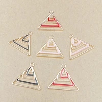 10pcslot fashion geometric enamel charms 2023mm triangle shape diy handmade bracelet earring accessories pendants
