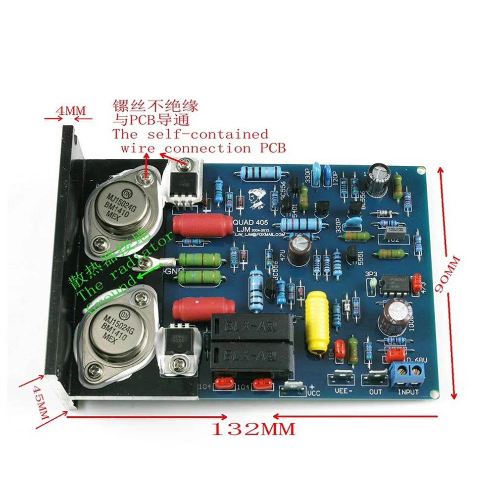 One Pair QUAD405 CLONE MJ15024 100W 8R DIY KITS Finished Baord Dual Channel Amplifier Board w/Angle Aluminum | Электроника