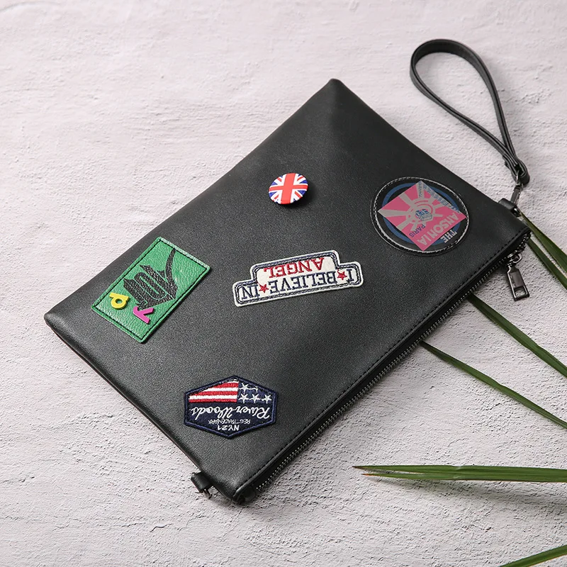 Men's Clutch Bag Fashion Leather Large Capacity Bags Male Luxury Brand Bag Business Simple Style Classic Envelope Bag New