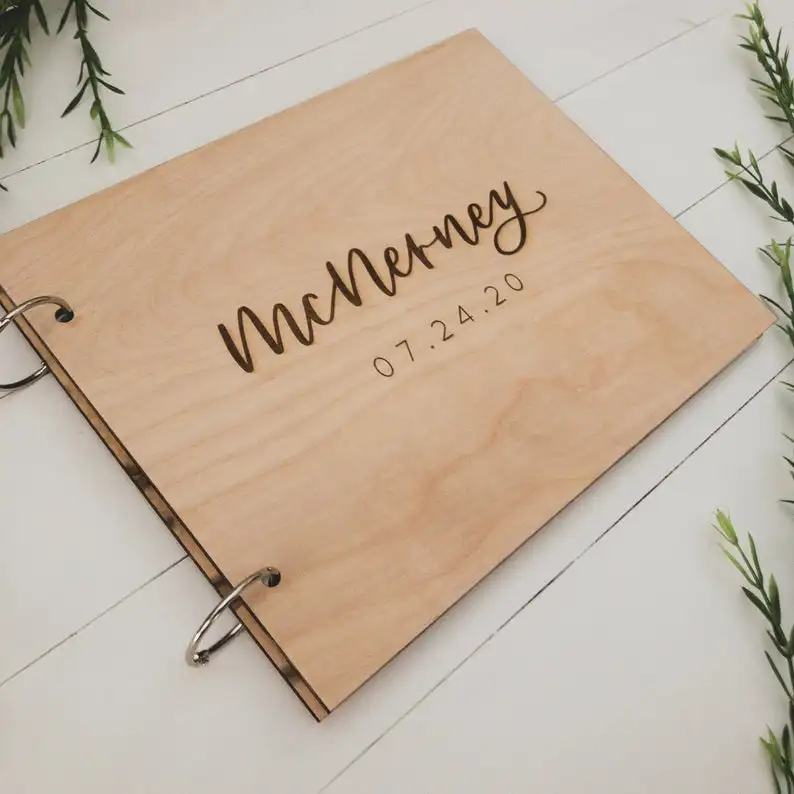 DIY Свадебная Гостевая книга персонализированная деревенская деревянная с