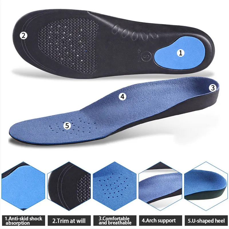 Arch Support Orthotic Insoles for feet Height 3cm High Quality 3D Comfortable Plush Cloth Flat Feet Orthopedic Insoles Foot Pad
