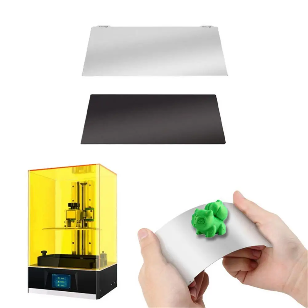 

202*108mm Spring Steel Sheet Plate Light Cured Magnetic Steel Film LCD Photosensitive Resin Platform Panel 3D Printer Accessory