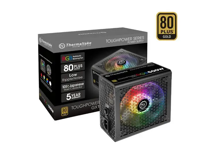 Thermaltake Toughpower GX1 RGB 500W/600W/700W источника питания (RGB вентилятор/80PLUS gold/полный модуль/ten