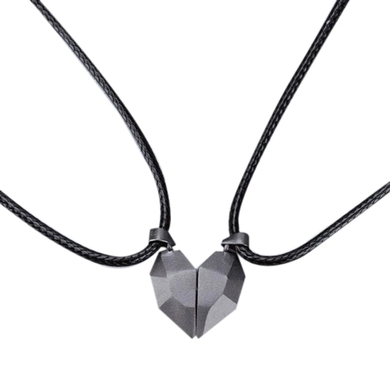 

Couple Necklace Splicing Necklace Love Heart Broken Long Distance Love Necklace Pair of Heart Pendant ( Left and Right)