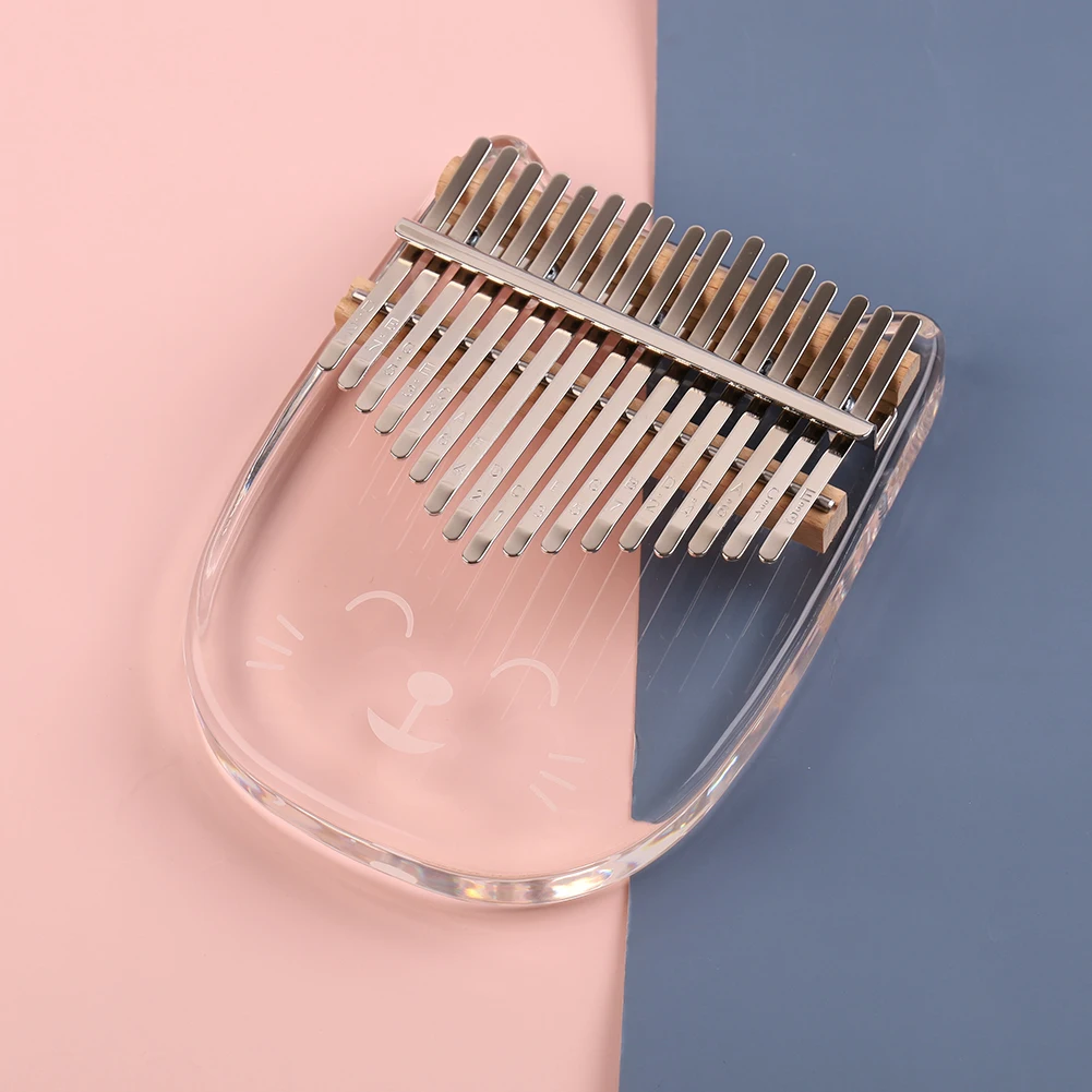 

Thumb Piano Mbira Acrylic 17 Keys Clear Kalimba with Tuning Hammer Sticker Case for Music Lovers Playing Accessories