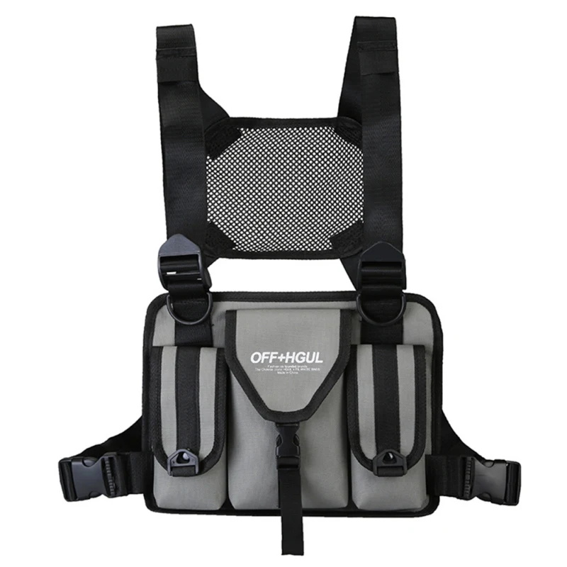 Модная нагрудная сумка со светоотражающим жилетом в стиле хип-хоп уличная