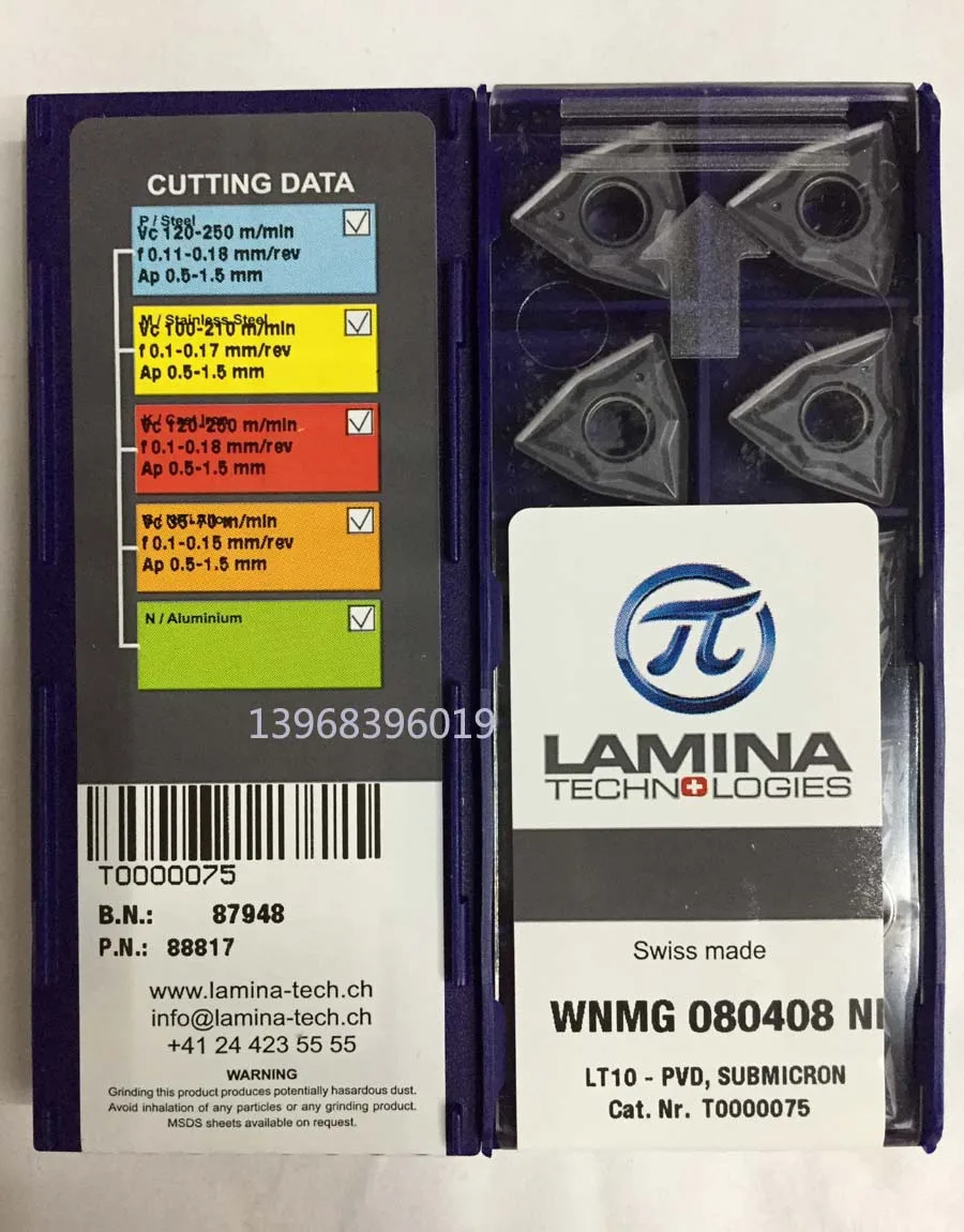 

Lamina WNMG080408NN LT10/080404/080412NN LT10 insert