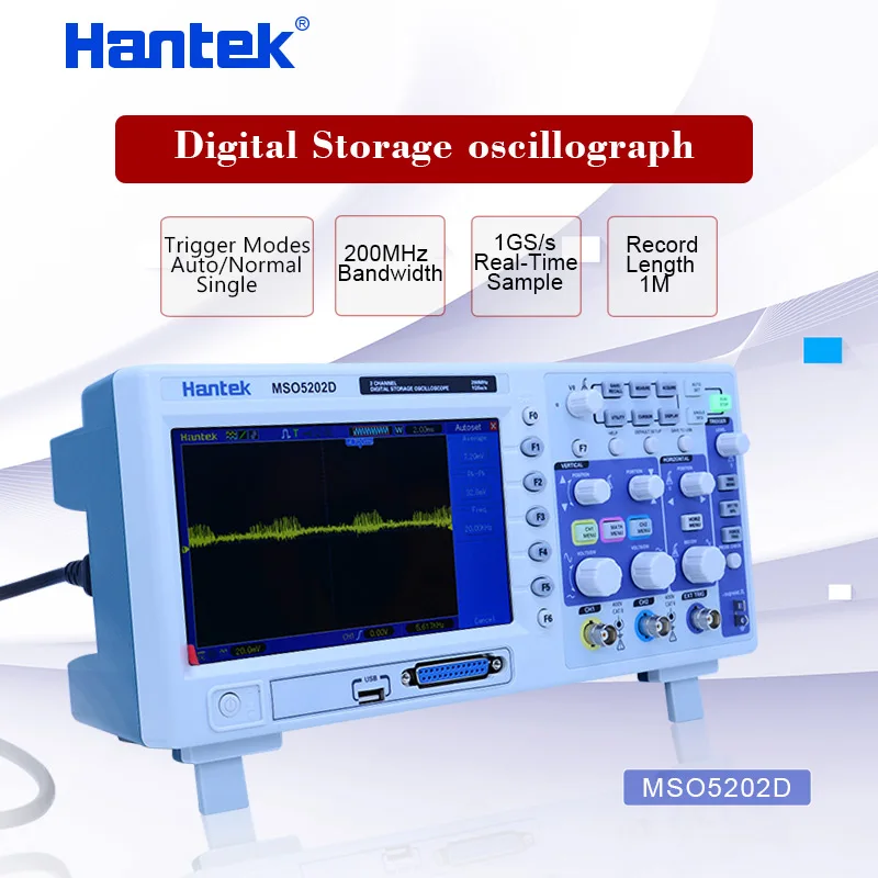 Hantek MSO5202D Digital Oscilloscope Portable 200MHz 2Channels Oscilloscopes USB Osciloscopio +16Channel Logic Analyzer | Инструменты