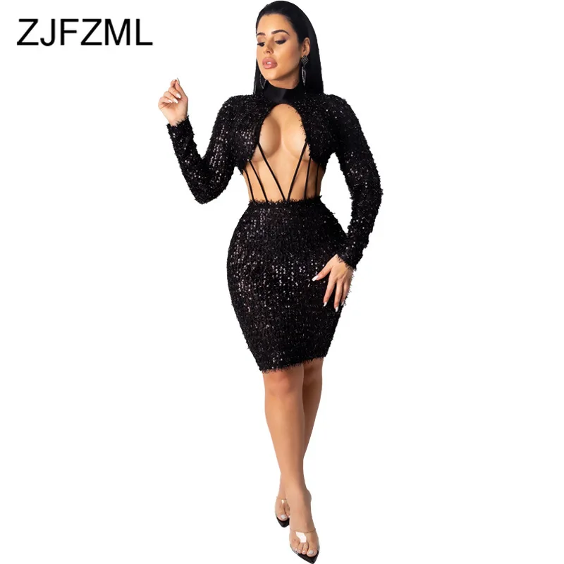 Сексуальные облегающие платья с вырезами на талии женское черное платье