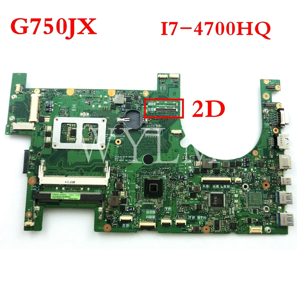 G750JX с i7-4700HQ CPU 2D Материнская плата ASUS G750J G750JW материнская для ноутбука 60NB00N0-MB3020