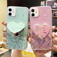 glitter silicone love mirror case for oppo reno ace 10x zoom 2 f z 3 pro cover mobile phone bag back shell