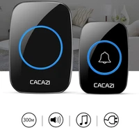 cacazi new wireless doorbell waterproof 300m remote eu plug smart door bell chime battery 1 2 button 1 2 3 receiver ac