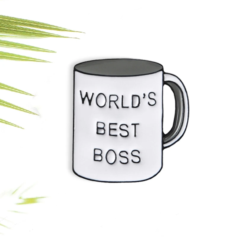 Чашка босса эмали штырь Кофе овсянка молочный Чай чашки похвалу Boss Язык Логотип