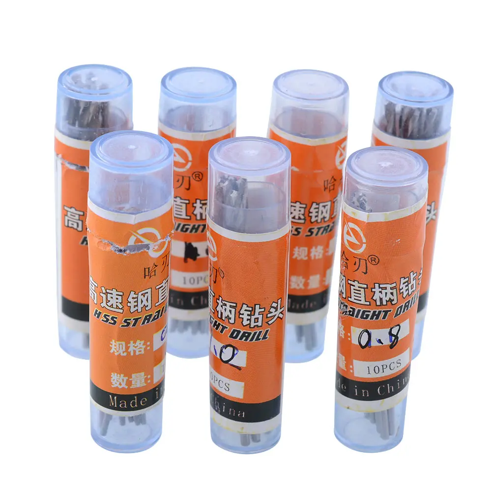 

10pcs 0.5-2.5mm Micro HSS Straight Shank Twist Drill Bits Set Kit Drill Tool