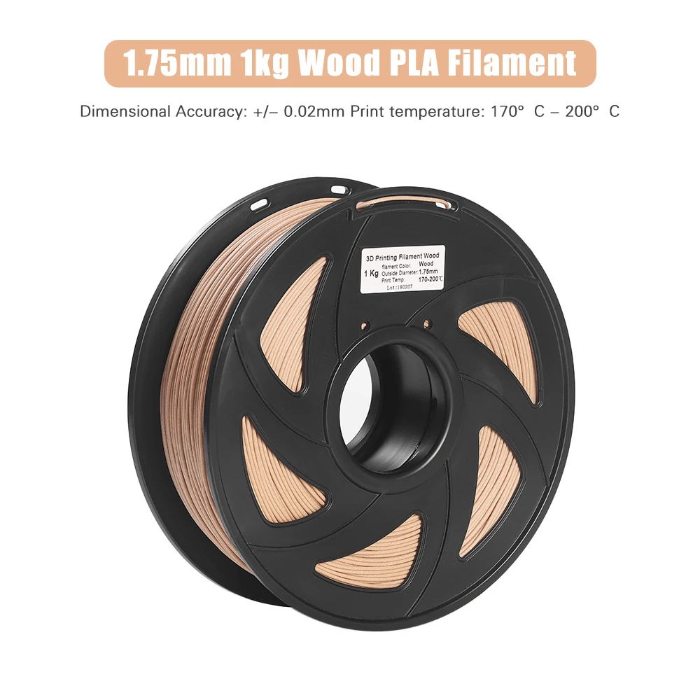 3D Printer Filament Wood + PLA  1.75mm 1kg Spool Dimensional Accuracy  +/- 0.02mm