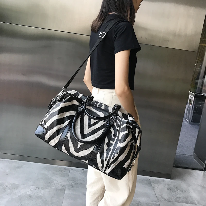 Женские дорожные Сумки из искусственной кожи мужские сумки с рисунком зебры для