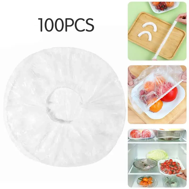

100PCS Reusable Durable Food Storage Covers for Bowls Elastic Plate Silicone Lid Covers Vacuum Bags For Kitchen Food Fresh Seal